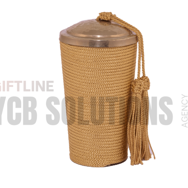 Bougie décorative artisanale en verre tressé naturel avec couvercle