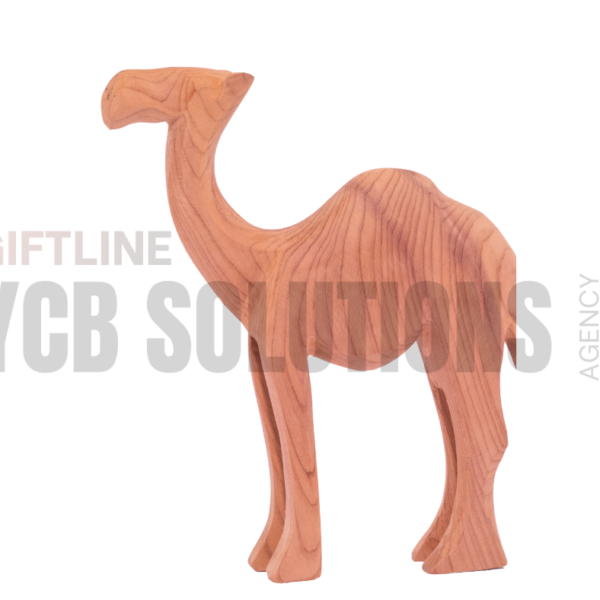 Chameau décoratif en bois naturel