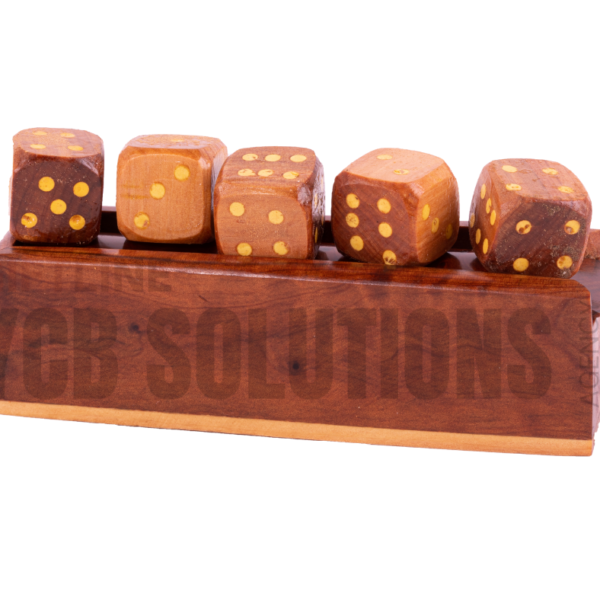Jeu de dés en bois artisanal avec support