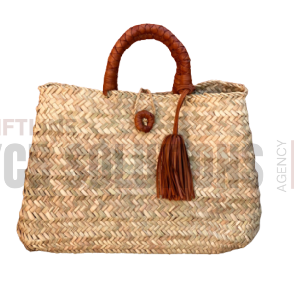 Panier Marocain Tressé à la Main – Style Élégant