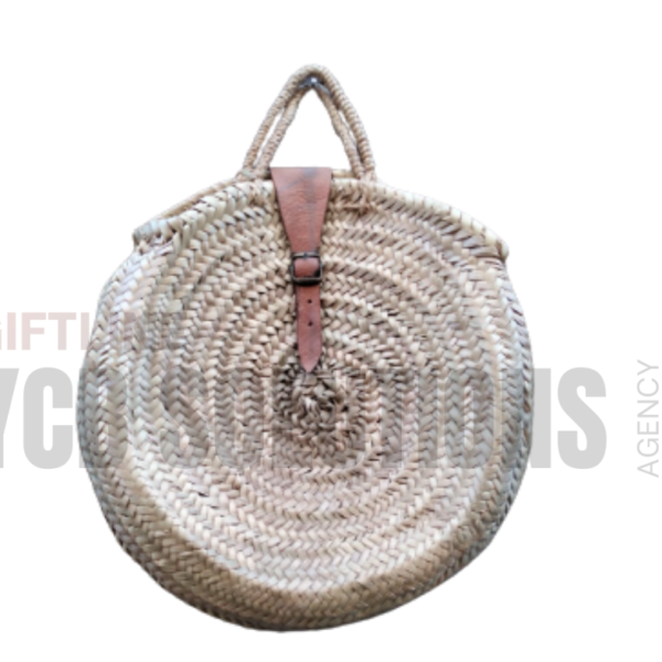 Panier mural rond en fibres naturelles