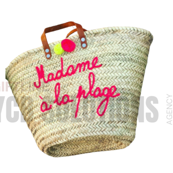 Panier artisanal personnalisé en paille