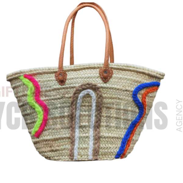 Panier Cabas Tressé Multicolore en Corde